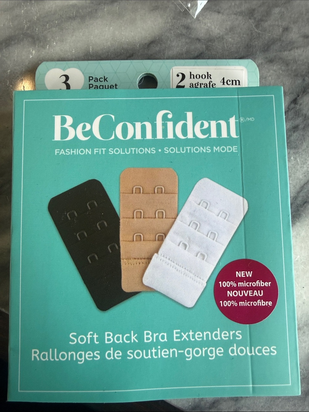 Soft Back 2 Hook Bra Extenders - Black, Beige, White - 3 Pack